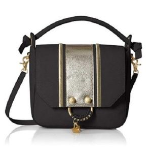 Foley and Corinna Black and Gold Shoulder Bag